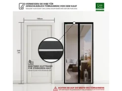 Hot Karat Fliegengitter Johnny Gestreift Klebemontage Klettverschluss 80 x 220 cm