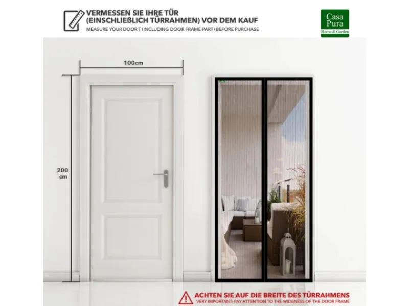 Hot Karat Fliegengitter Sam Gestreift Klebemontage Klettverschluss 80 x 210 cm