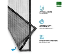 Discount Karat Fliegengitter Sam Gestreift Klebemontage Klettverschluss 90 x 210 cm