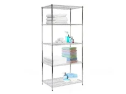 Karat Gitterregal Everest 350 kg Belastbarkeit 5 Böden Verchromt 90 x 45 x 200 cm