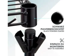 Karat Gitterregal Maya mit Rollen und Feststellbremse 5 Böden 89 x 34 x 150 cm