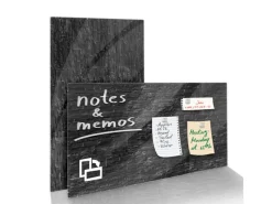 Karat Glas Memoboard Stone Design mit Magneten und Montagematerial 46 x 91 cm