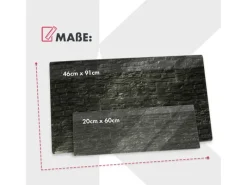 Karat Glas Memoboard Stone Design mit Magneten und Montagematerial 46 x 91 cm