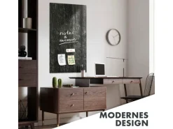 Karat Glas Memoboard Stone Design mit Magneten und Montagematerial 46 x 91 cm