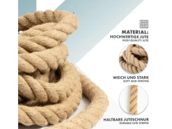 New Karat Juteseil Ø 6 mm Kletterseil Extra Stark Universell Einsetzbar Länge 25 Meter