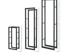 New Karat Kaminholzregal Kreta Schwarz Brennholzregal für Innen und Außen 150 x 25 x 85 cm