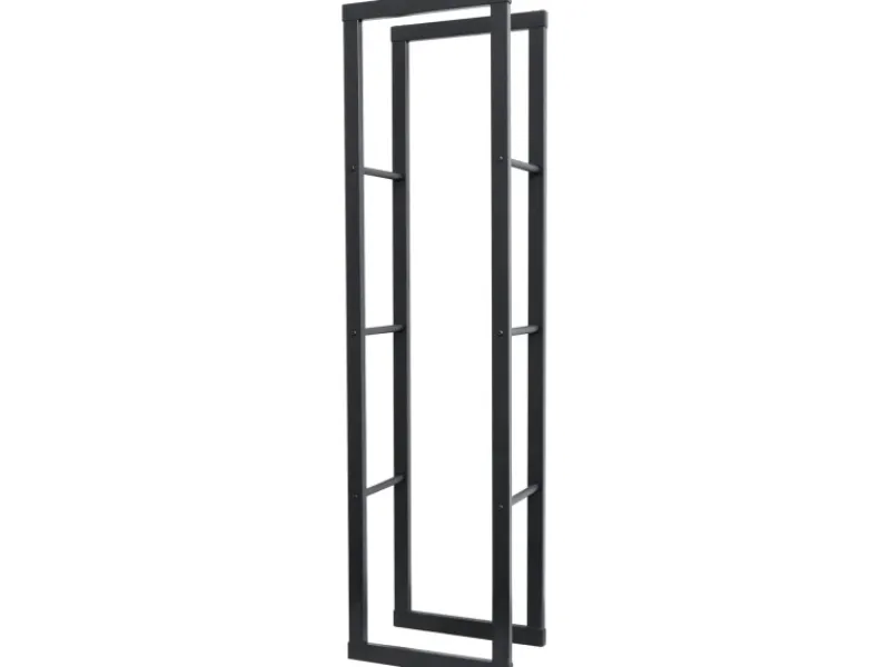 New Karat Kaminholzregal Kreta Schwarz Brennholzregal für Innen und Außen 150 x 25 x 85 cm