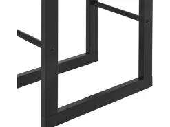 New Karat Kaminholzregal Kreta Schwarz Brennholzregal für Innen und Außen 150 x 25 x 85 cm