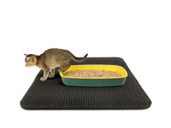 New Karat Katzenstreumatte Charly in Wabendesign Abwaschbar 76 x 61 cm Anthrazit