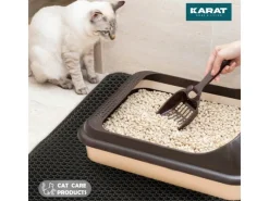 New Karat Katzenstreumatte Charly in Wabendesign Abwaschbar 76 x 61 cm Anthrazit