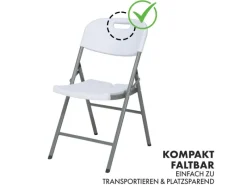 Online Karat Klappstuhl Okinawa Gartenstuhl für Garten Terrasse Balkon Robust 2er-Set