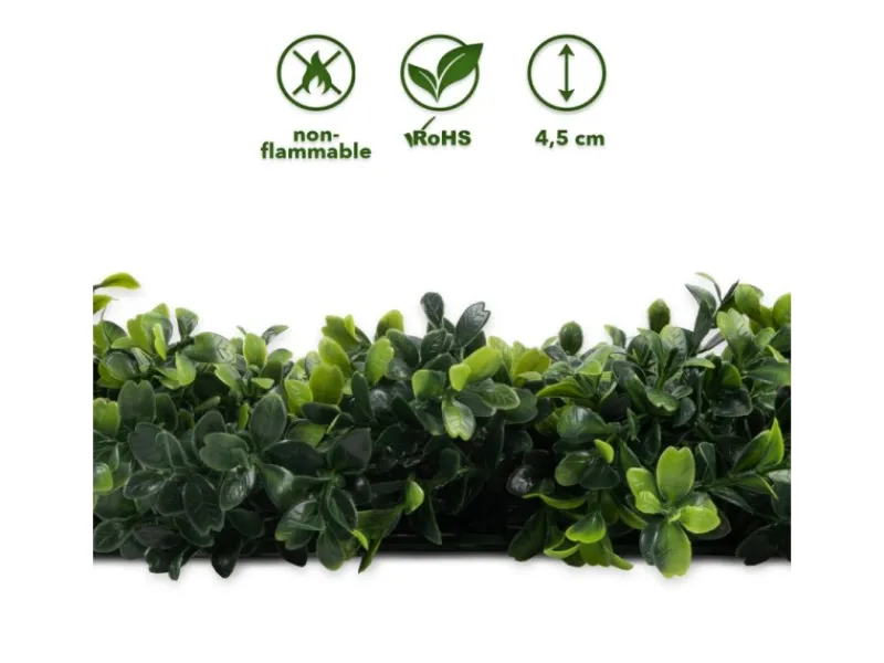 Discount Karat Pflanzenwand Boxwood Kunstpflanze zur Dekoration 50 x 50 cm Grün