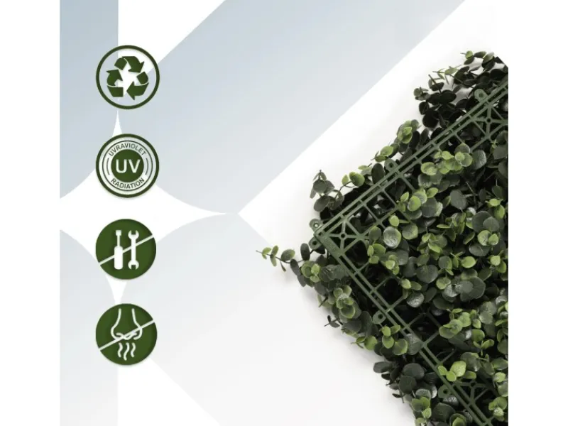 Karat Pflanzenwand Eucalyptus Kunstpflanze zur Dekoration 50 x 50 cm