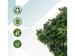 Best Karat Pflanzenwand Tropical Kunstpflanze zur Dekoration 50 x 50 cm Grün