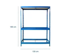 Clearance Karat Reifenregal - Belastbares Kellerregal - 180 x 130 x 50 cm - Blau