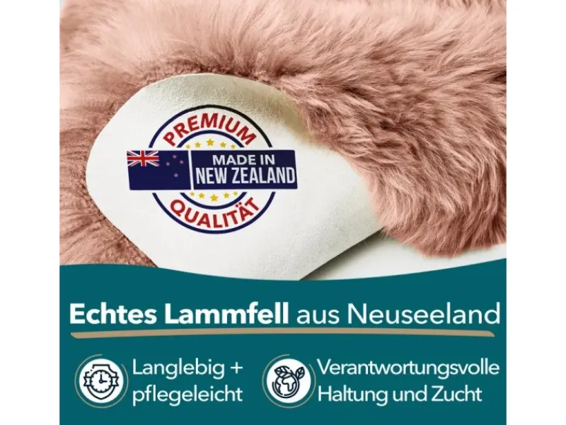 Clearance Karat Schaffell Audrey Natürliches Premium Lammfell Individuell Einsetzbar Rosa