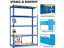 Karat Schwerlastregal Blau Maximale Traglast 875 kg 180 x 90 x 40 cm