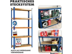 New Karat Schwerlastregal Blau-Orange Traglast bis 875 kg 180 x 120 x 45 cm