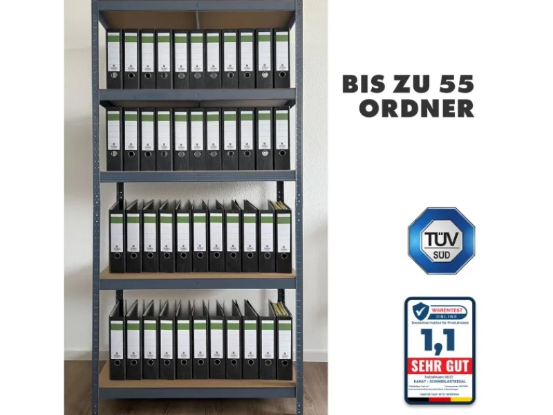 Sale Karat Schwerlastregal Lakota 2er Set Traglast bis 875 kg 200 x 120 x 60 cm Grau