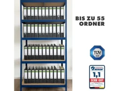 Hot Karat Schwerlastregal Lakota 2er Set Traglast bis 875 kg 180 x 90 x 40 cm Blau