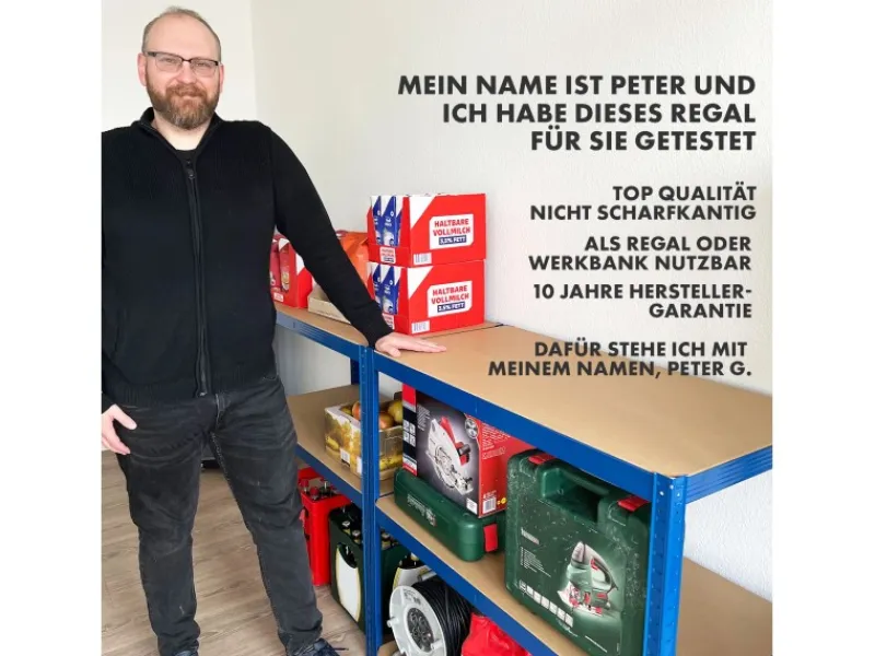 Hot Karat Schwerlastregal Lakota 2er Set Traglast bis 875 kg 180 x 90 x 40 cm Blau