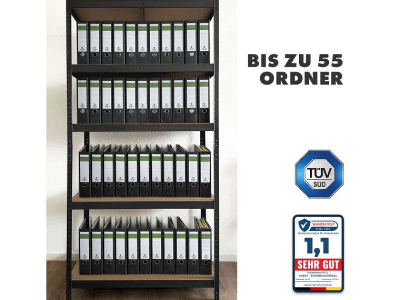 Online Karat Schwerlastregal Lakota 2er Set Traglast bis 875 kg 150 x 75 x 30 cm Schwarz