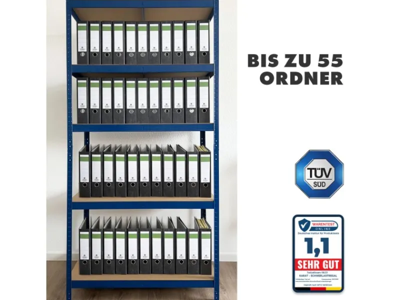 Karat Schwerlastregal Lakota 2er Set Traglast bis 875 kg 200 x 120 x 60 cm