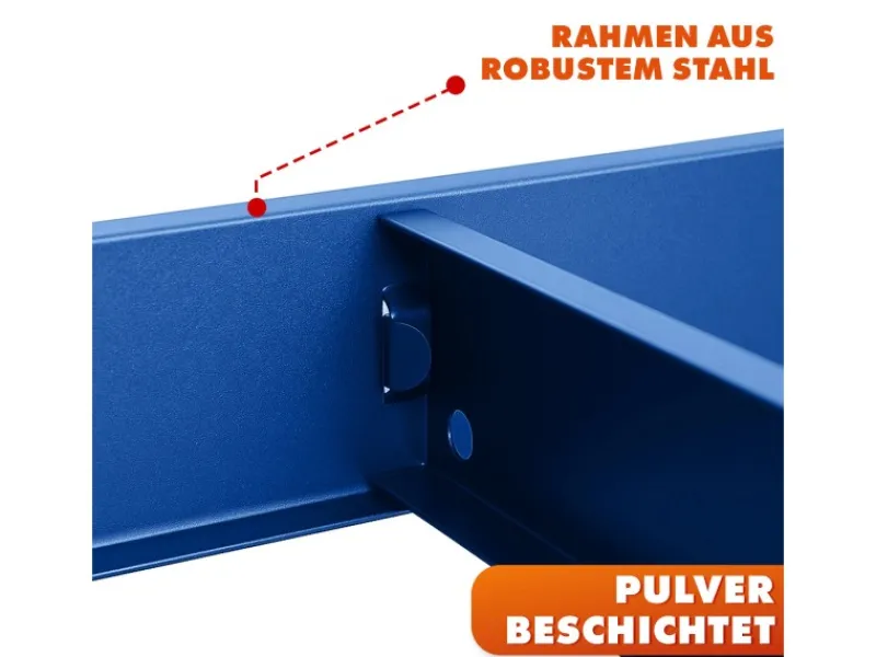 Discount Karat Schwerlastregal Rhino bis 1050 kg Pulverbeschichtet 180 x 90 x 45 cm Blau