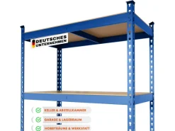 Discount Karat Schwerlastregal Rhino bis 1050 kg Pulverbeschichtet 180 x 90 x 45 cm Blau