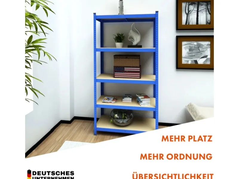Discount Karat Schwerlastregal Rhino bis 1050 kg Pulverbeschichtet 180 x 90 x 45 cm Blau