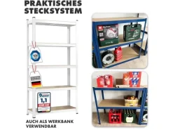Sale Karat Schwerlastregal Weiß für Keller und Werkstatt Gesamtlast 875 kg 180 x 90 x 60 cm