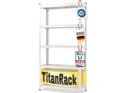 Karat Schwerlastregal Weiß für Keller und Werkstatt Gesamtlast 875 kg 180 x 90 x 45 cm