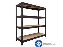 Online Karat Schwerlastregal Weitspannregal - Schwarz - Gesamtlast 1200 kg - 177 x 200 x 60 cm