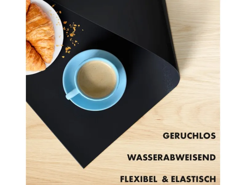 Karat Tischfolie Empire mit Abgeschrägter Kante Schwarz 100 x 200 cm