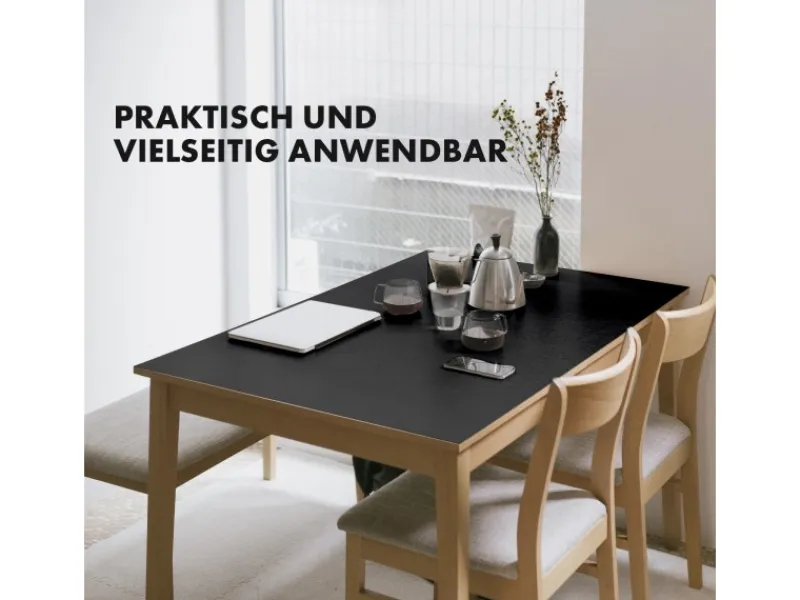 Karat Tischfolie Empire mit Abgeschrägter Kante Schwarz 80 x 140 cm