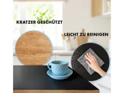 Hot Karat Tischfolie Empire mit Abgeschrägter Kante Schwarz 90 x 55 cm