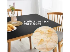 Karat Tischfolie Empire mit Abgeschrägter Kante Schwarz 80 x 230 cm