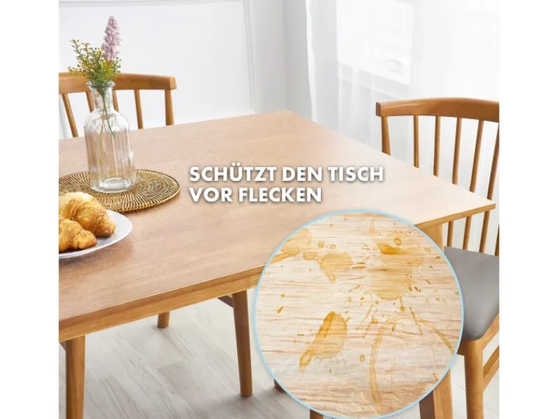 Karat Tischfolie Empire mit Abgeschrägter Kante Transparent 80 x 90 cm