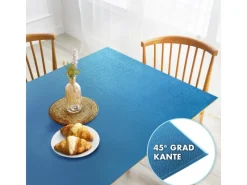 Best Karat Tischfolie Empire mit Abgeschrägter Kante Blau Rund 80 cm