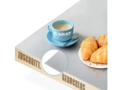 Best Karat Tischfolie Empire mit Abgeschrägter Kante Hellgrau Rund 80 cm