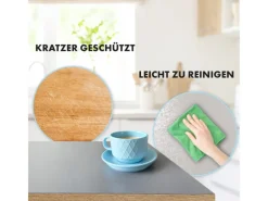 Best Karat Tischfolie Empire mit Abgeschrägter Kante Hellgrau Rund 80 cm