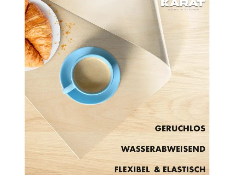 Discount Karat Tischfolie Empire mit Abgeschrägter Kante Transparent 80 x 150 cm