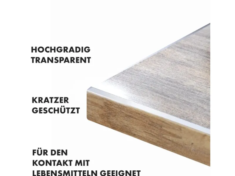 Karat Tischfolie Imperial Transparent Mattiert mit Abgeschrägter Kante 60 x 110 cm