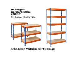 Hot Karat Weitspannregal Schwerlastregal Blau-Orange Traglast 1200 kg 160 x 150 x 80 cm