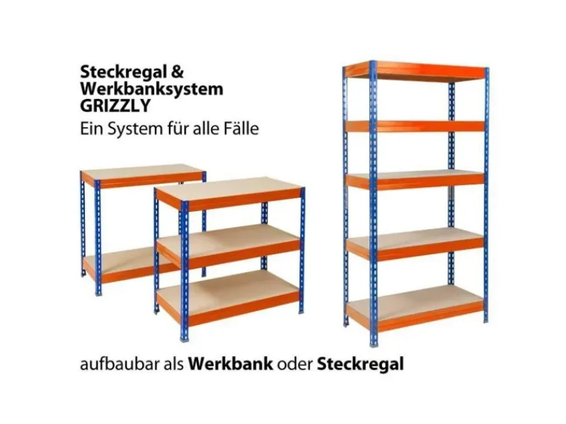 Karat Weitspannregal Schwerlastregal Blau-Orange Traglast 1200 kg 200 x 150 x 60 cm