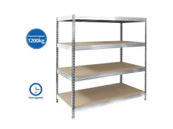 Outlet Karat Weitspannregal Schwerlastregal Verzinkt Traglast 1200 kg 200 x 150 x 60 cm