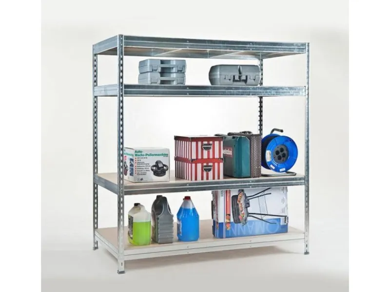 Outlet Karat Weitspannregal Schwerlastregal Verzinkt Traglast 1200 kg 200 x 150 x 60 cm