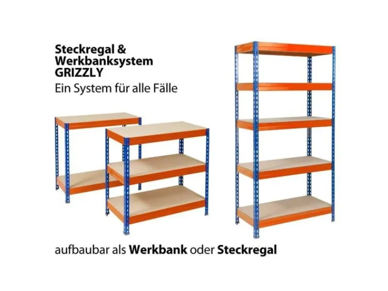 Karat Weitspannregal Schwerlastregal Blau-Orange Traglast 1200 kg 200 x 150 x 80 cm