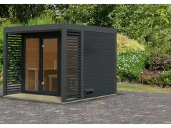 Karibu Saunahaus Seros 3 Anthrazit/Anthrazit