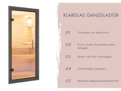 Karibu Saunahaus Seros 3 Anthrazit/Anthrazit